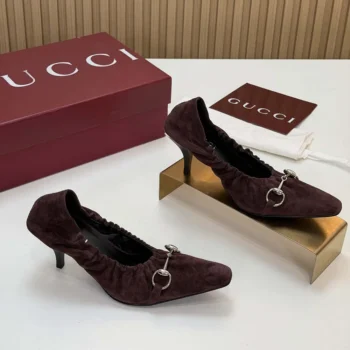 Gucci Women Vittoria Pump With Elastic-Dark Brown ‎A00661AAG9A
