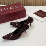 Gucci Women Vittoria Pump With Elastic-Dark Brown ‎A00661AAG9A