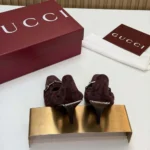 Gucci Women Vittoria Pump With Elastic-Dark Brown ‎A00661AAG9A
