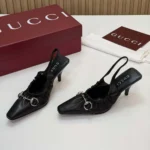 Gucci Women Vittoria Slingback Pump With Elastic-Black