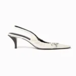 Gucci Women Vittoria Slingback Pump With Elastic-White