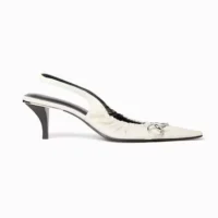 Gucci Women Vittoria Slingback Pump With Elastic-White