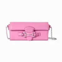 Gucci Women Wallet On Chain With Horsebit-Pink A006YU
