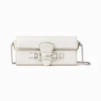 Gucci Women Wallet On Chain With Horsebit-White A006YU