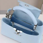 Louis Vuitton LV Women Capucines BB Handbag Blue Taurillon Leather - Image 3