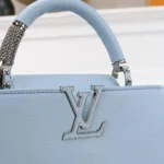 Louis Vuitton LV Women Capucines BB Handbag Blue Taurillon Leather - Image 4