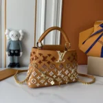 Louis Vuitton LV Women Capucines BB Handbag Taurillon Leather Gold-toned - Image 3