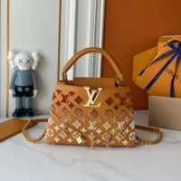 Louis Vuitton LV Women Capucines BB Handbag Taurillon Leather Gold-toned