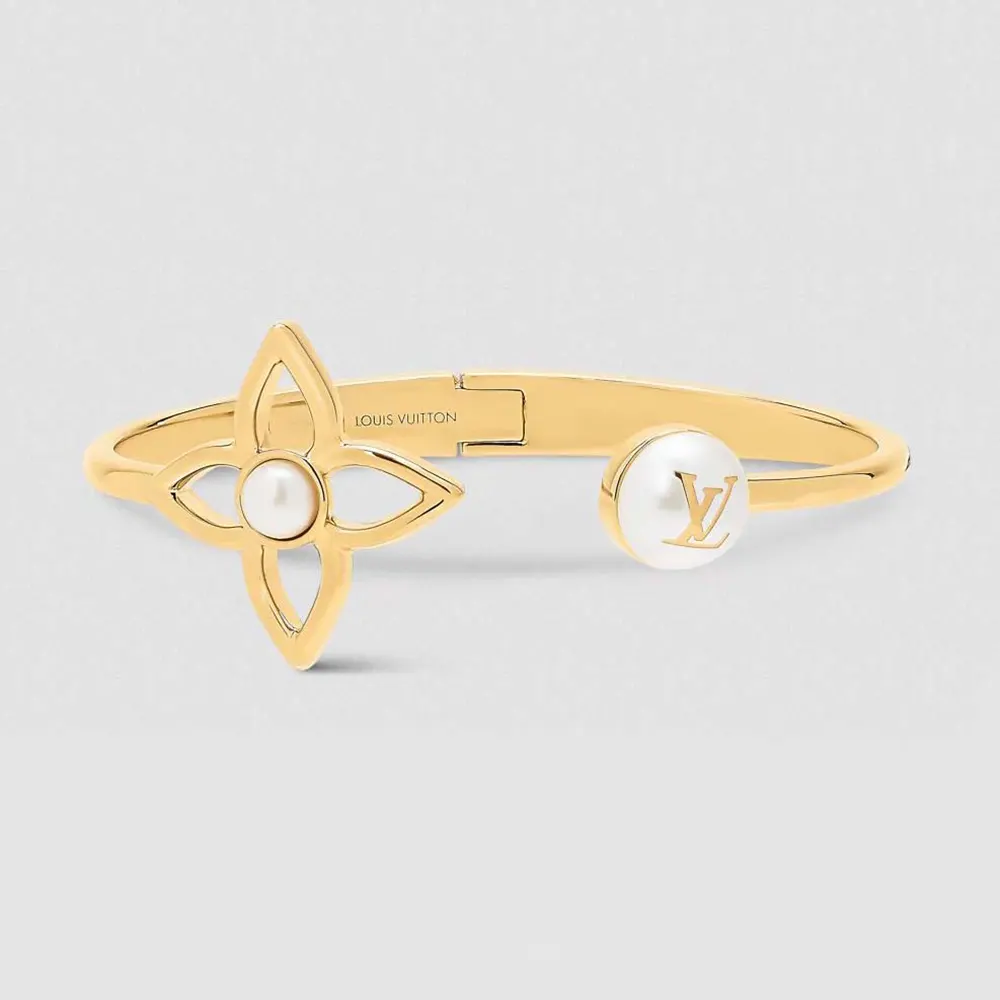 Louis Vuitton LV Women Pearly Flower Bracelet M1855S (1) Louis Vuitton LV Women Pearly Flower Bracelet M1855S