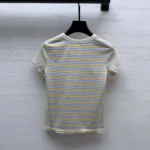 Louis Vuitton LV Women Striped Jersey Henley T-shirt 1AKEEA