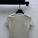 Louis Vuitton LV Women Striped Jersey Henley T-shirt 1AKEEA