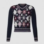 Louis Vuitton Women 3D Monogram Argyle Pullover 1AKFG3