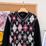 Louis Vuitton Women 3D Monogram Argyle Pullover 1AKFG3