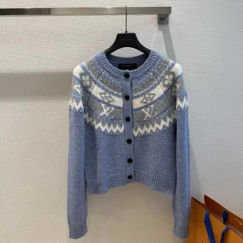 Louis Vuitton Women Alpine Knit Cardigan-Blue 1AKWRY