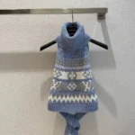 Louis Vuitton Women Alpine Knit Crop Top-Blue 1AKWSE
