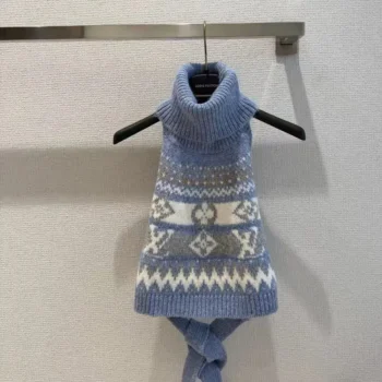 Louis Vuitton Women Alpine Knit Crop Top-Blue 1AKWSE