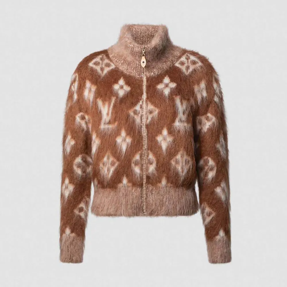 Louis Vuitton Women Brushed Monogram Zip-Up Jacket 1AKWI6 (1) Louis Vuitton Women Brushed Monogram Zip-Up Jacket 1AKWI6