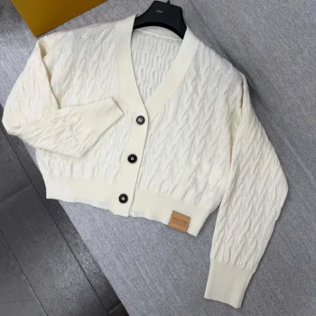 Louis Vuitton Women Cropped Cable Knit Cardigan 1AKWK6