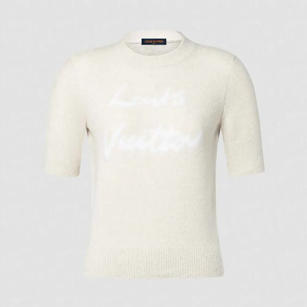 Louis Vuitton Women Cursive Signature Knit Top 1AKWOM (1) Louis Vuitton Women Cursive Signature Knit Top 1AKWOM