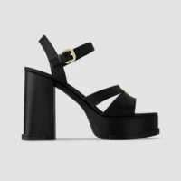 Louis Vuitton Women Maya Heeled Platform Sandal-Black 1AGXX1