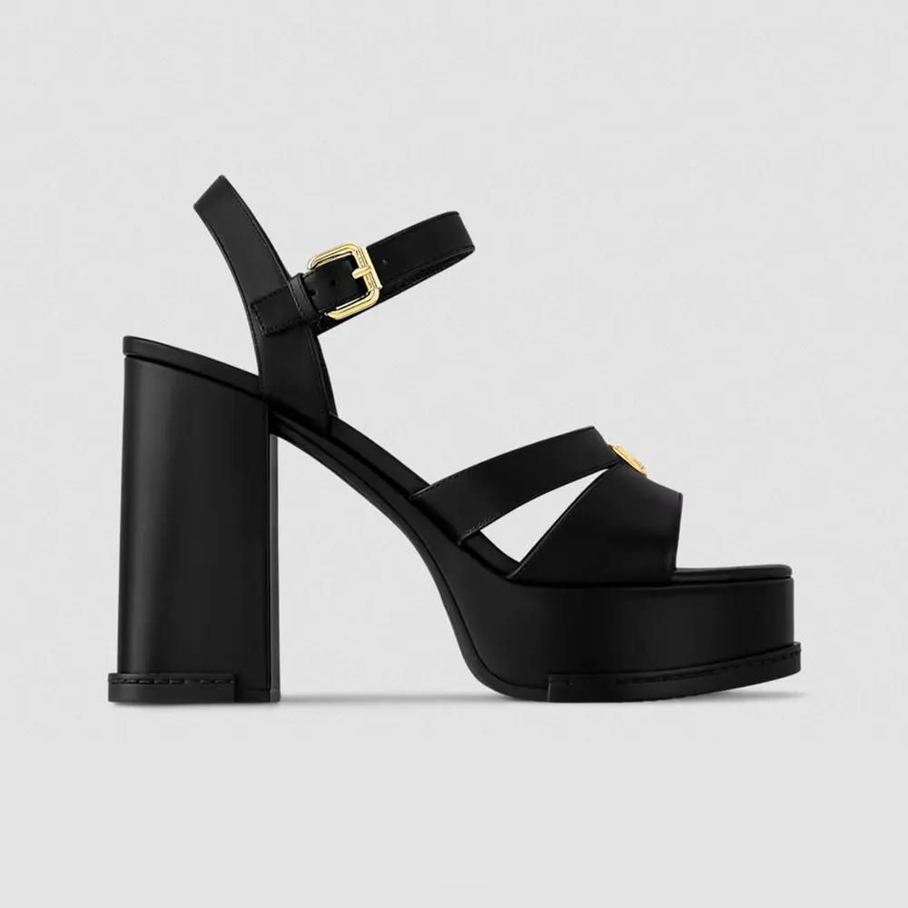 Louis Vuitton Women Maya Heeled Platform Sandal-Black 1AGXX1 (1) Louis Vuitton Women Maya Heeled Platform Sandal-Black 1AGXX1
