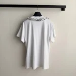 White 100% cotton interlock jersey 100% silk insert Signature print