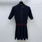 Louis Vuitton Women Varsity Stripe Cable Knit Dress 1AKFOY