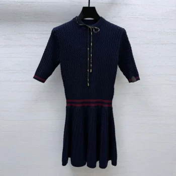 Louis Vuitton Women Varsity Stripe Cable Knit Dress 1AKFOY