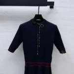 Louis Vuitton Women Varsity Stripe Cable Knit Dress 1AKFOY
